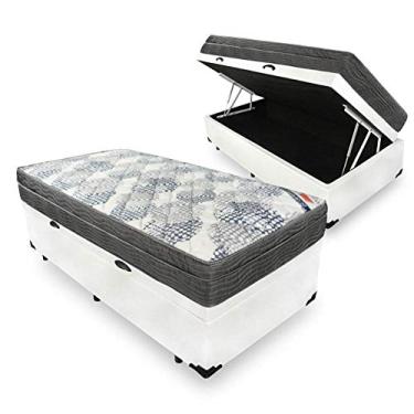 Imagem de Cama Box Com Baú + Colchão De Molas Ensacadas - Ortobom - ISO SuperPocket (Branco, Solteiro)