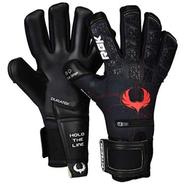 Imagem de Renegade GK Luvas de goleiro Rogue Quantum edição limitada com defesa de dedos Pro-Tek | Aderência Giga de 4 mm e neoprene | Luvas de goleiro de futebol pretas e vermelhas (tamanho 6, crianças,