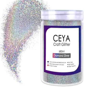 Imagem de Ceya Glitter em pó holográfico ultrafino, 0,5 kg/500 ml, diamante a laser, purpurina, prata, 1/325.1 cm 0.0 cm 0.0 cm 0,2 mm, artesanato a granel glitter para geleca de resina tumbler, joias, unhas,