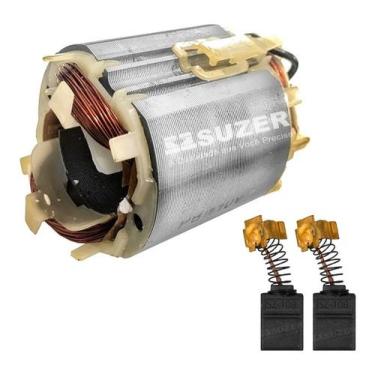 Imagem de Bobina + Escova De Carvão Estator Furadeira Makita Hp 1500 220 Volts -