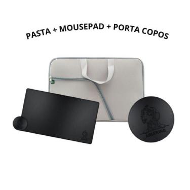 Imagem de Pasta Case Capa Com Bolso Neoprene 14.1/15.6/17.3 + MousePad Preto Gam
