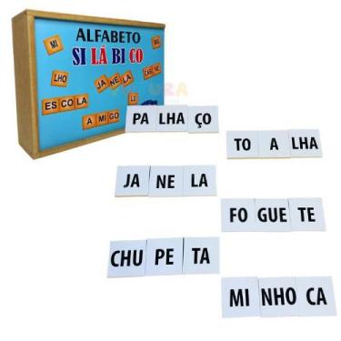 Imagem de Alfabeto Em Madeira 354 Pçs Formando Sílabas Letras Palavras - sonho d