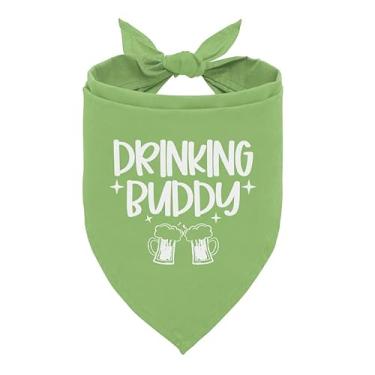 Imagem de Bandana Drinking Buddy Dog, camiseta Drinking Buddy Dog, bandana engraçada para cães fofos, presente para amantes de cães, bandana para cães pequenos e médios, acessórios para babadores triangulares,