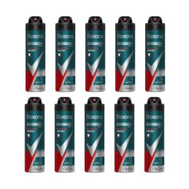 Imagem de Kit 10 Desodorante Rexona Antibacterial e Invisible Masculino Aerosol 