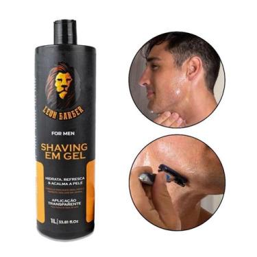 Imagem de Shaving Gel Barbear Refrescante Aplicação Transparente 1L - Leon Barbe