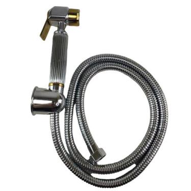 Imagem de Ducha Higienica Luxo Intimo Chuveirinho de Mao Bide Suporte Metal Crom