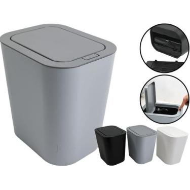 Imagem de Lixeira Retangular Tampa Click Lavabo Cozinha Multiuso Compartimento P