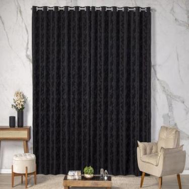 Imagem de Cortina Blecaute Blackout Estampada Detalhado Corta Luz Varão 4m - Mav