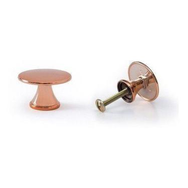 Imagem de Kit Puxador Redondo Dourado Ponto Rose Gold Kit 20 Pçs PZ 1004 - Telis