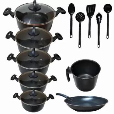 Imagem de Conjunto Teflon Preto Antiaderente  Com 12 Peças - Marcolar