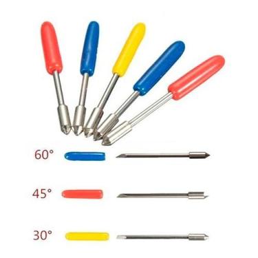 Imagem de 12 Faca Lamina P/ Qualquer Plotter De Recorte  Graphtec Cb09 - Lullu P