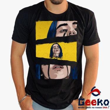 Imagem de Camiseta Billie Eilish 100% Algodão Geeko, Preto gola careca, P