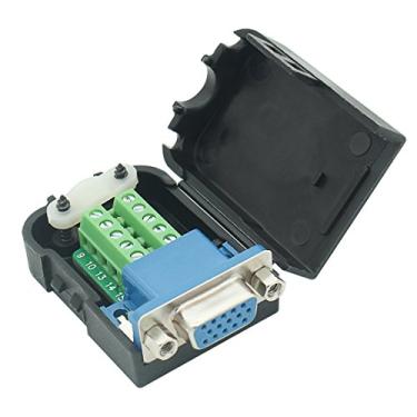 Imagem de HDB15 3+6 HDMI fêmea para VGA fêmea D-SUB conector terminal de 15 pinos DB15 adaptador 3 fileiras 15 pinos para terminal conectores de placa breakout com capa