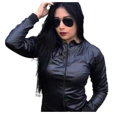 Imagem de Jaqueta Bomber Feminina Blusa Blazer Preto - Look Modas Octavio, Preto