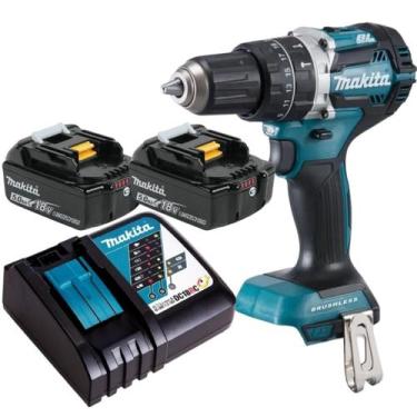 Imagem de Parafusadeira Furadeira Impacto Makita 2 baterias 18v 5ah Dhp484 Carrg