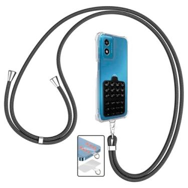 Imagem de Kit Capa Anti Impacto com Cordão Ajustável e Ventosa Removível para Celular Moto G34