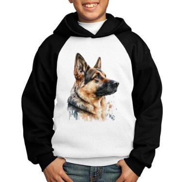 Imagem de Moletom Infantil Cachorro Pastor Alemão - Foca na Moda, Branco, Preto,