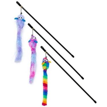 Imagem de Brinquedo para Gatos Varinha com Pluma Rainbow - JAMBO