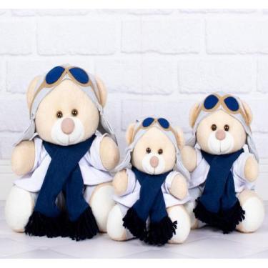 Imagem de Kit urso aviador pelucia para ninchos 15,18,22 cm - CKD CONFECCOES, Br