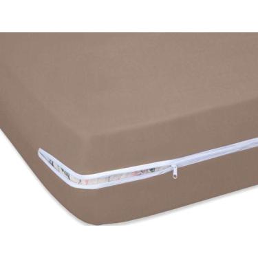 Imagem de Capa Colchão Malha Sonhos Liso 30cm Queen 1 Peça Canela - Casa Complet