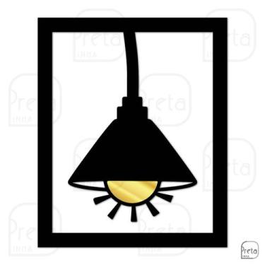 Imagem de Quadro de Parede Decoração Luminária Abajur Mdf 6mm 50x41cm - Linha Pr