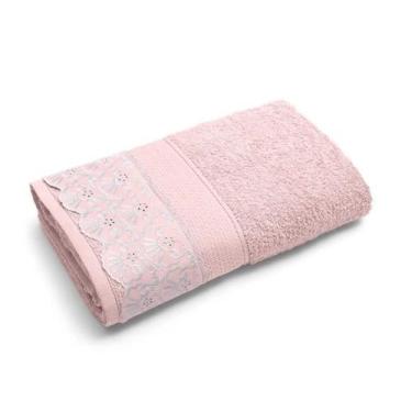 Imagem de Kit Toalha de Banho e Rosto 2 Pçs Melody com Renda Buettner, Cris Rose