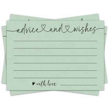 Imagem de Qoamp Cartões de conselhos e desejos, cartão minimalista de chá de panela de 10 x 15 cm, cartões de conselhos de casamento, ideias para lista de presentes de casamento, cartões de casamento para noiva