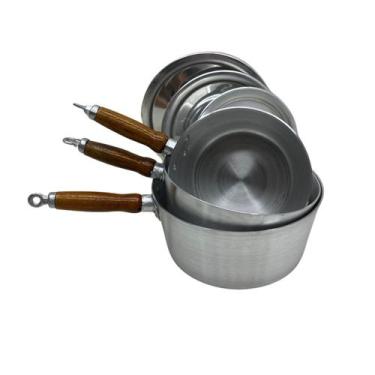 Imagem de Conjunto/ Jogo 3 Panelas Alumínio Reforçado nº16-18-20cm - Alumínio Fo