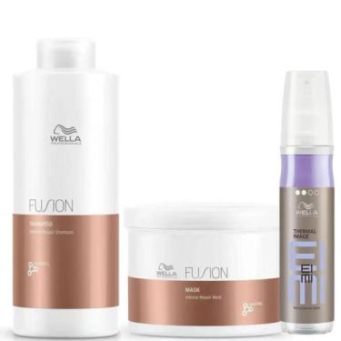 Imagem de Wella Fusion Shampoo 1000ml + Mascara 500ml + Thermal Image 150ml - We