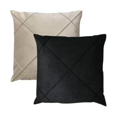 Imagem de Kit 2 Capas para Almofada Drapeada em Veludo Quadrada 50x50 com Enchim