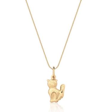Imagem de Pingente Gato Cat Ouro Puro Amarelo 18k Chapa P62 - MAEHLER JOIAS, Dou