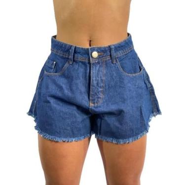 Imagem de Short Jeans Feminino Godê Estilo Blogueira Diversos Tecidos Excelente 