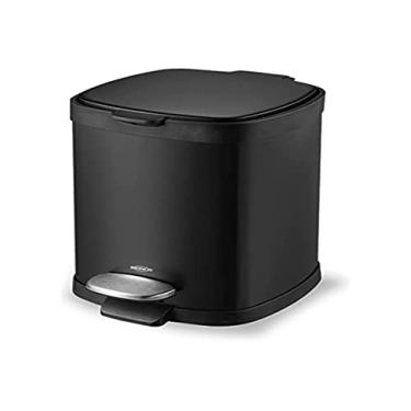 Imagem de Lixeira Aço Carbono Com Pedal e Cesto 6 L Frame Preto Brinox