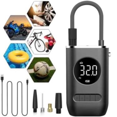 Imagem de Compressor Portátil 150 PSI  Bomba de Ar Sem Fio com Luz LED e Bateria