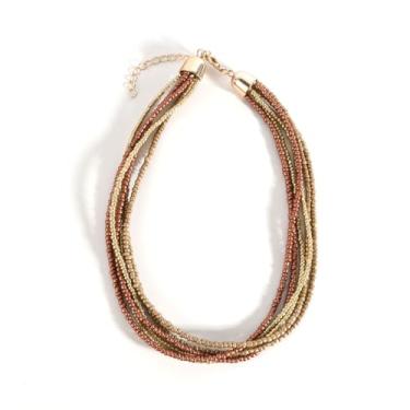 Imagem de SCRDPRAD Gargantilha colorida de várias camadas com contas de sementes para mulheres, boêmia, feita à mão, pedra de cristal, colar havaiano, aniversário, verão, praia, joias para presente, Aço