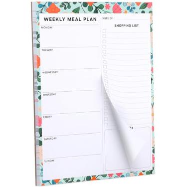 Imagem de Agenda de refeições com 60 folhas para geladeira, planejador magnético de refeições e lista de compras semanal sem data com lista de compras para planejamento de refeições e compras convenientes, 18 x