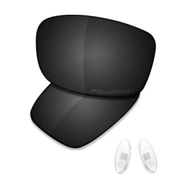 Imagem de SAUCER Lentes de reposição premium e protetores de nariz para óculos de sol Oakley Nanowire 4.0 High Defense - preto carbono polarizado