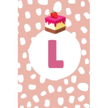 Imagem de L: White Dots Monogram Initial Notebook for Girls & Women