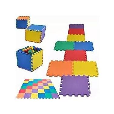 Imagem de Kit 06 Peças -Tatame Infantil Colorido-Conforto, Segurança e Criatividade para os Pequenos 50x50cm 10mm