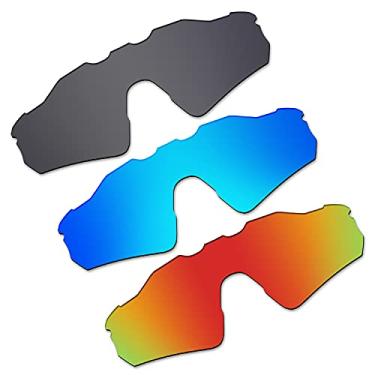 Imagem de Lentes de reposição polarizadas antidesbotamento Kygear para óculos de sol Oakley Radar EV Path, Black&blue&red, Medium