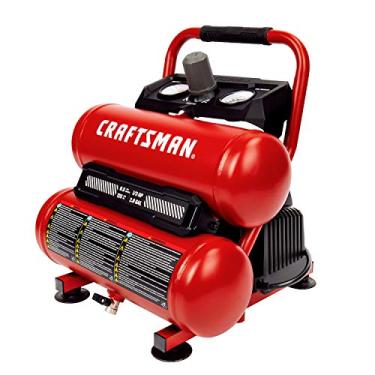Imagem de CRAFTSMAN Compressor De Ar Portátil Para Ferramenta Pneumática, Tanque Duplo, 2 Galões, 1/3 Hp, Sem Óleo, Pressão Máxima De 125 Psi, Modelo: Cmxecxa0220242, Vermelho