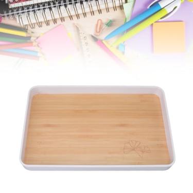 Imagem de Bandeja Retangular, Bandeja Servir Empilhável Plástico Premium, Bandeja Armazenamento Versátil Portátil para Documentos, Livros, Cosméticos, Artigos Papelaria, Utensílios