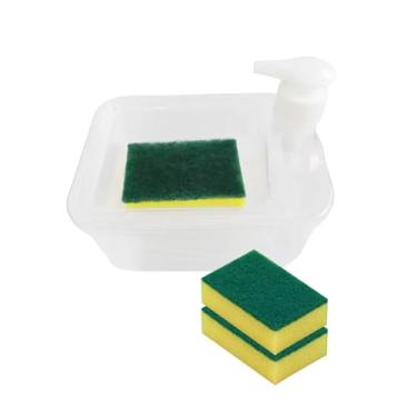 Imagem de Fenteer Dispensador de sabão multiuso com suporte para purificador, máquina de lavar louça, dispensador de sabão para bar, branco