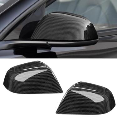 Imagem de Jaronx Compatível com tampas de espelho Tesla Model 3 substituição de espelhos laterais 2017 2018 2019 2020 2021 2022 2023 2024, capa de espelho retrovisor esquerdo + direito, tampa de espelho lateral