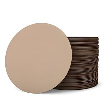 Imagem de Kit 10 Chapas de Mdf Redondo 6mm para Artesanato 10cm Cor:NATURAL;Tamanho:10 CM
