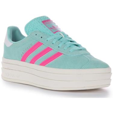 Imagem de Adidas Tênis feminino Gazelle Bold W com três camadas Q-Pannel plataforma (turquesa, 39)