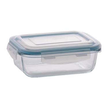 Imagem de " Pote de vidro hermético ante vazamento 640 ml para forno geladeira freezer com anel de vedação e sistema de ante-vazamento. Porta alimentos Organizador de alimentos e Vasilha de Vidro Borosilicato "