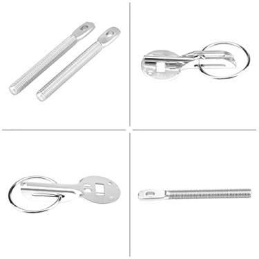 Imagem de Kit de Trava Universal para capô do capô, Acessório para Carro Esportivo de Corrida (Prata)