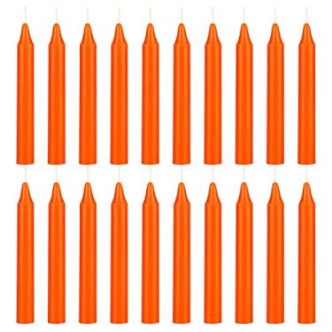 Imagem de MEGA CANDLES 20 Peças de Velas Cônicas Mini Requintadas Laranja Sem Perfume, 4" de Altura X 1/2" de Diâmetro, Sinos Mágicos, Encantamento, Rituais, Feitiços, Bruxaria, Wiccan, Altar, Metafísico