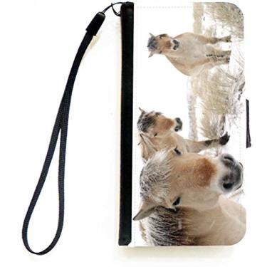 Imagem de Rikki Knight Capa carteira flip Horses in Snow para iPhone 5c com aba magnética